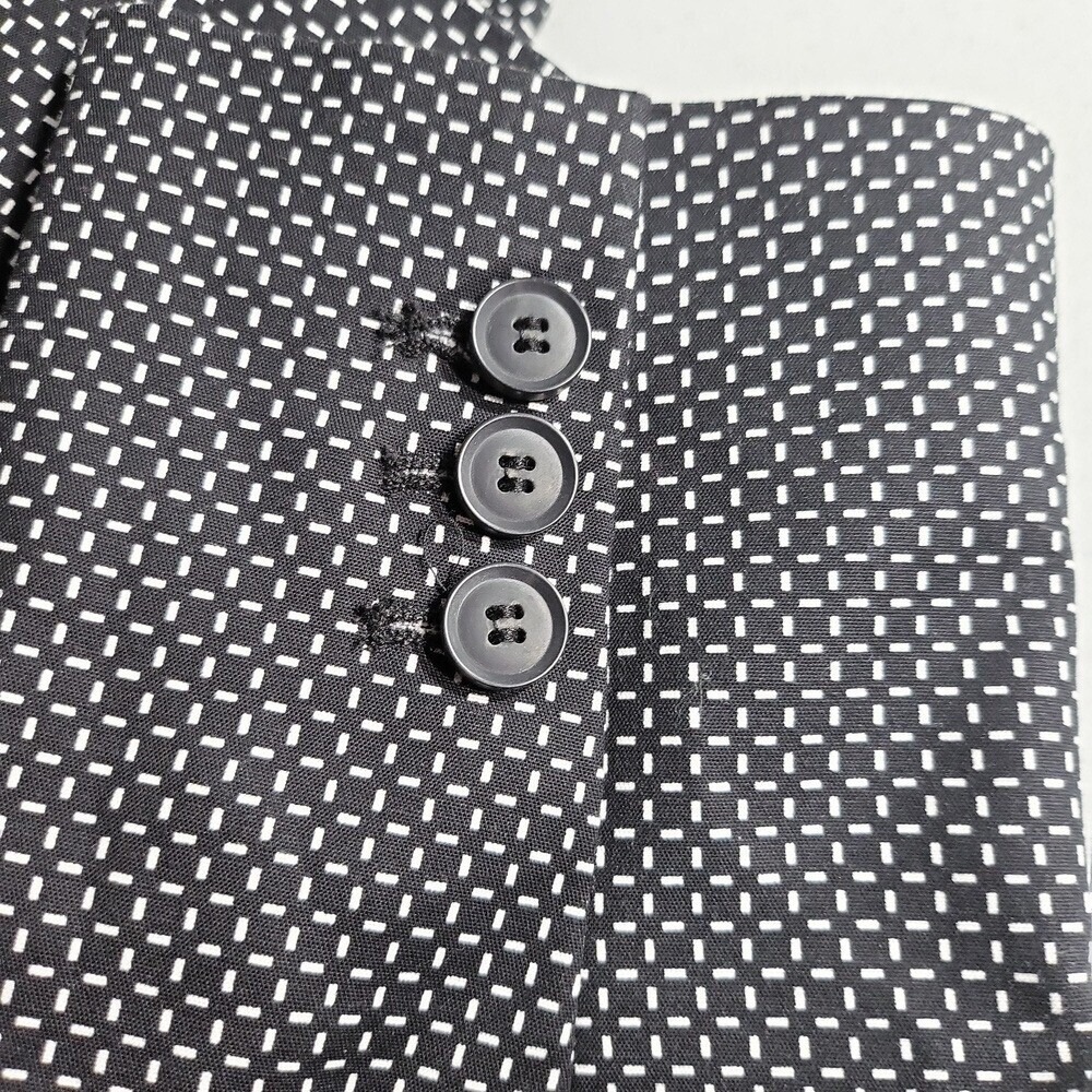 Liz Claiborne Career Blazer Black White Patterned One Button Jacket L - Picture 10 of 11